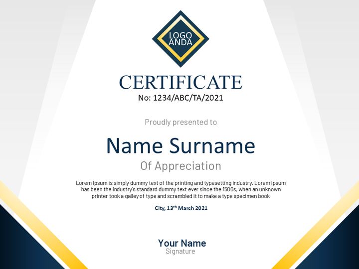 certificate 封面