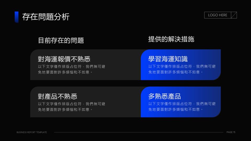 高端黑藍商務風工作彙報PPT模板 第 15 頁