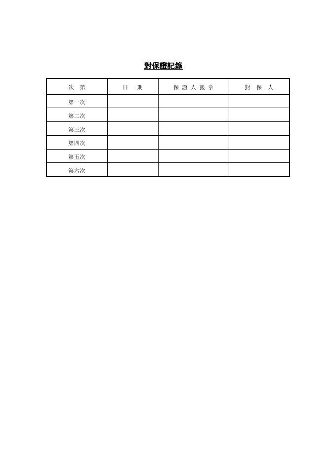 對保證記錄 預覽