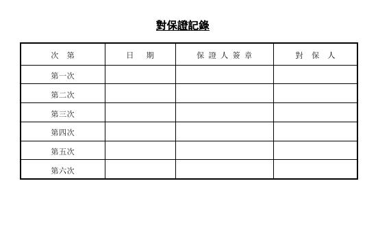 對保證記錄 預覽