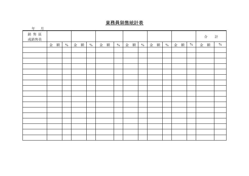業務員銷售統計表 預覽