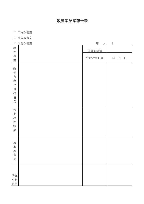 改善案結案報告表（預期改善結果） 預覽