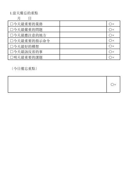 當天備忘的重點 預覽