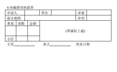車輛費用核銷單 預覽