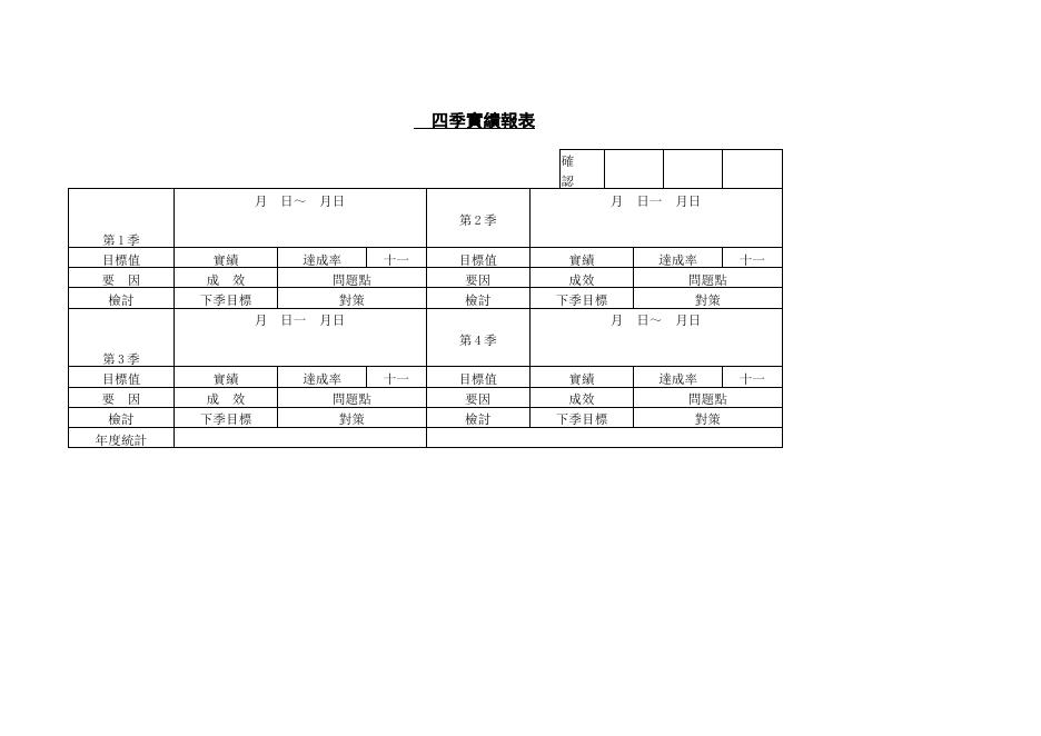 四季實績報表 預覽