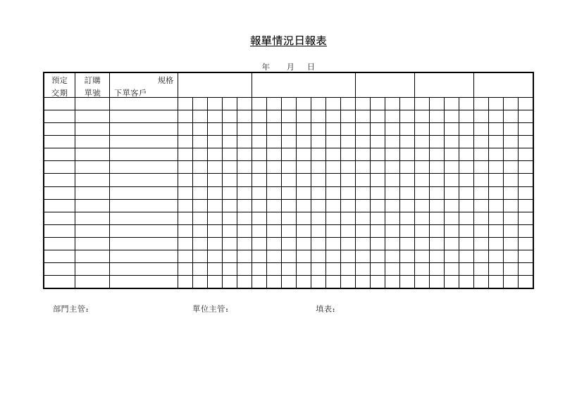 報單情況日報表 預覽