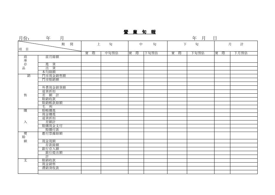 營業旬報 預覽