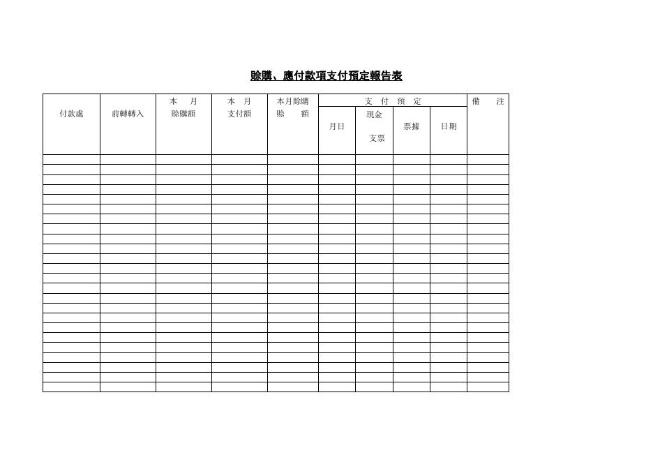 賒購、應付款項支付預定報告 預覽