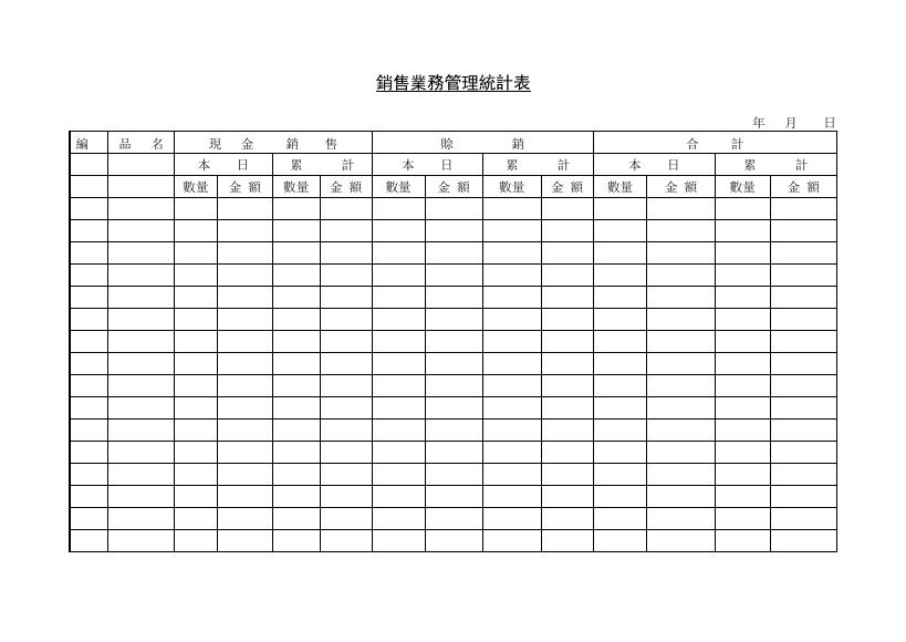 銷售業務管理統計表 預覽